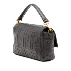 Zucca Embossed Leather Baguette Satchel