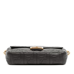 Zucca Embossed Leather Baguette Satchel