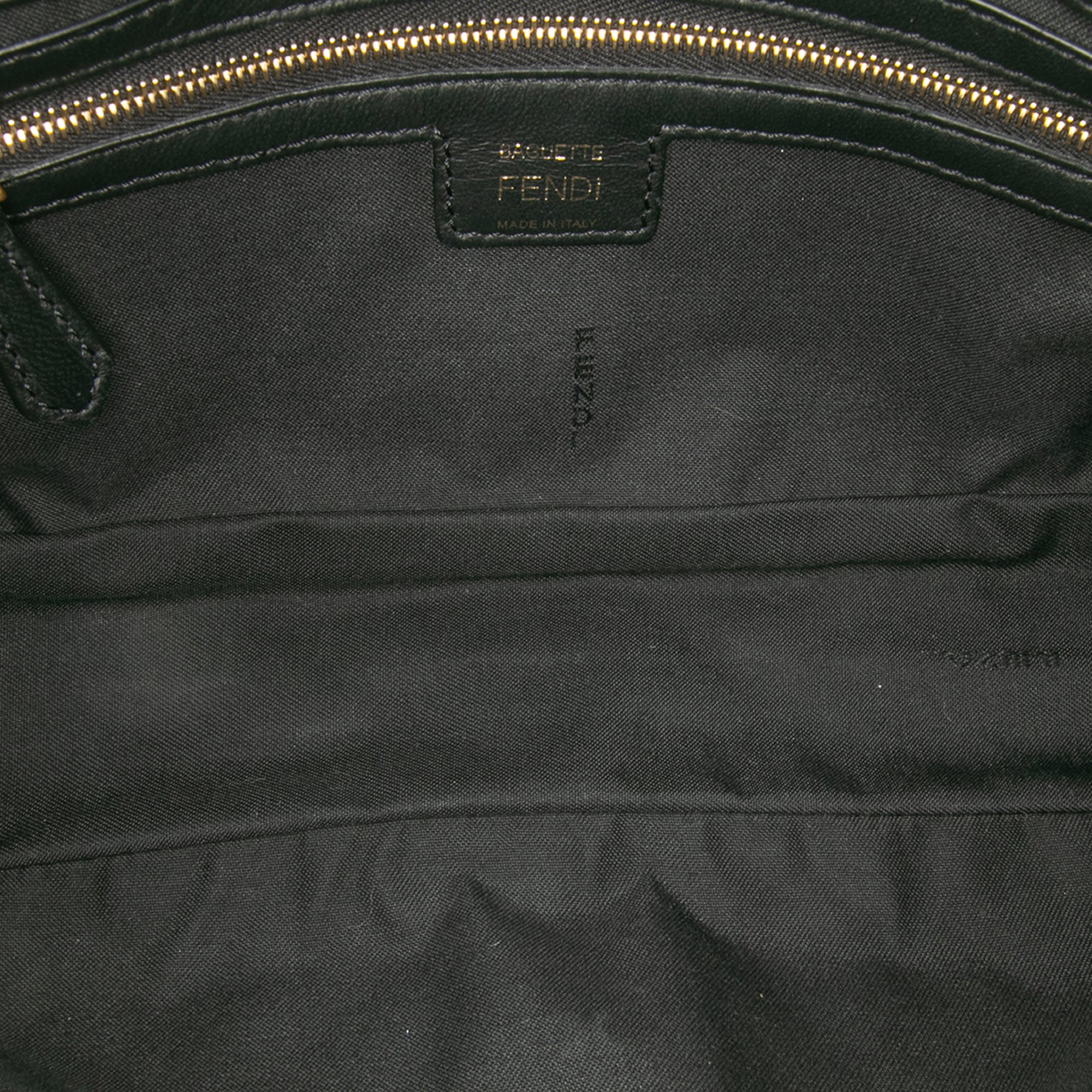 Zucca Embossed Leather Baguette Satchel