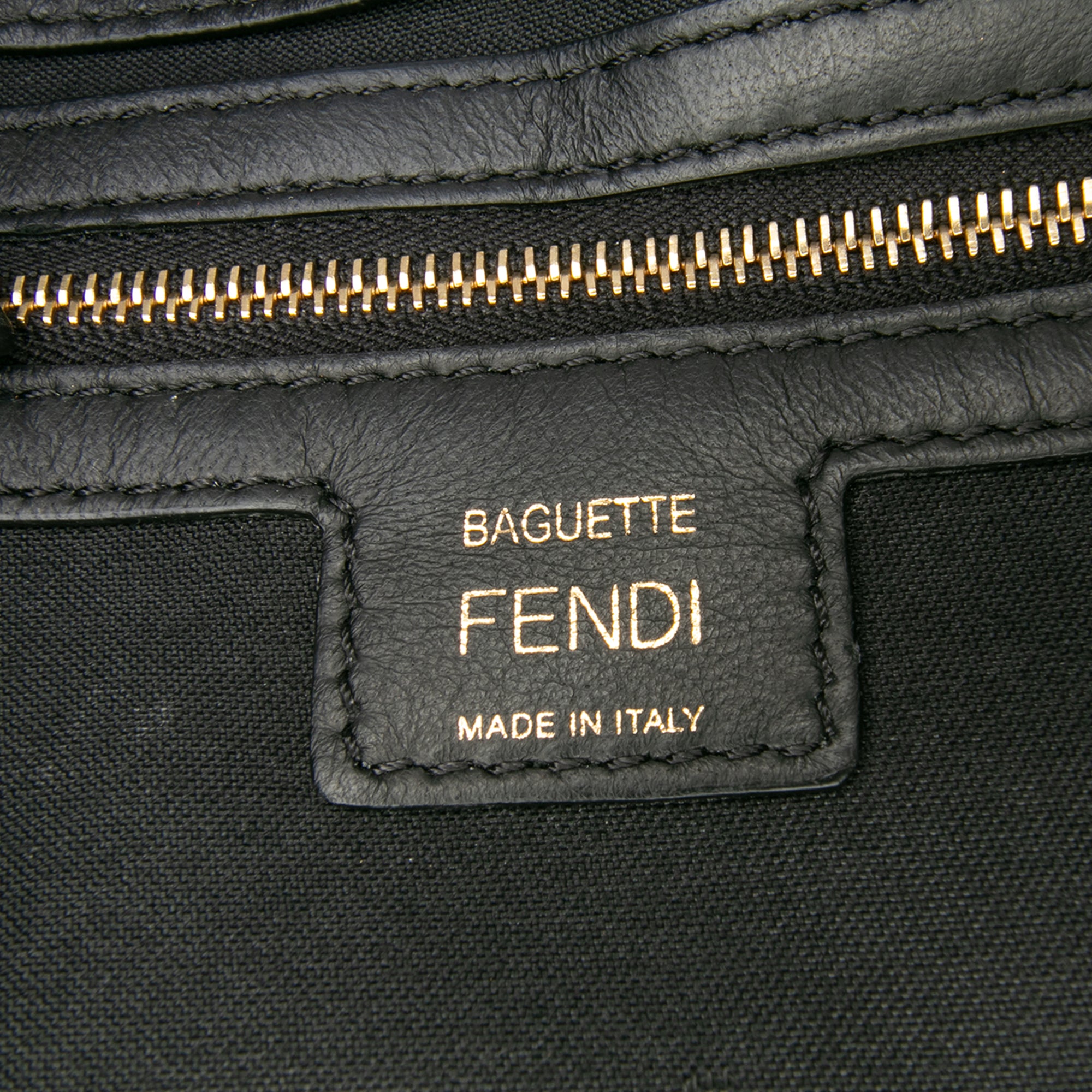 Zucca Embossed Leather Baguette Satchel