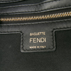 Zucca Embossed Leather Baguette Satchel
