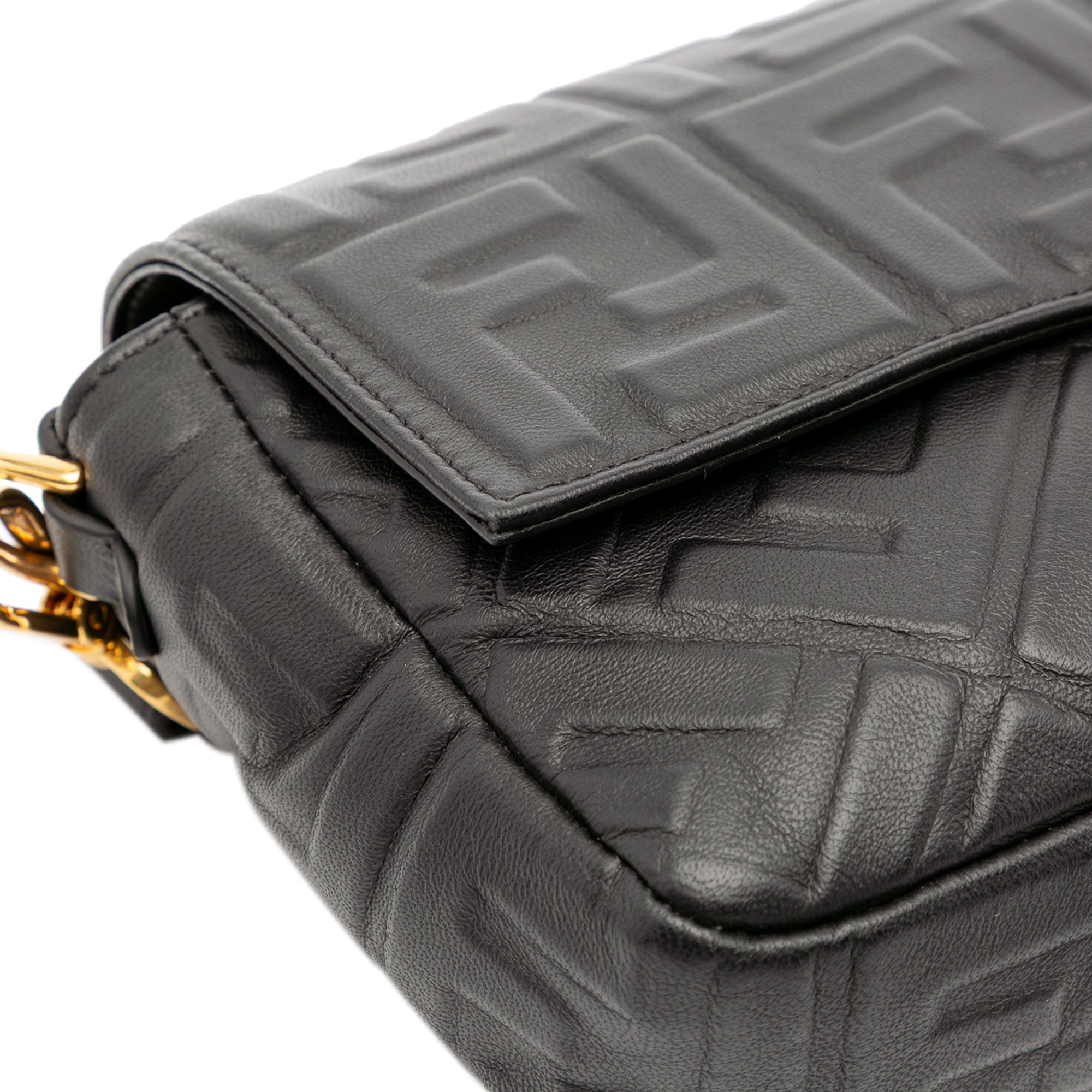 Zucca Embossed Leather Baguette Satchel