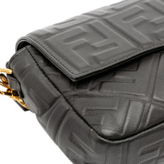 Zucca Embossed Leather Baguette Satchel