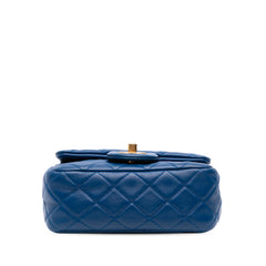 Mini Square Classic Lambskin Pearl Crush Single Flap