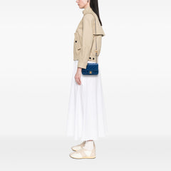 Mini Square Classic Lambskin Pearl Crush Single Flap