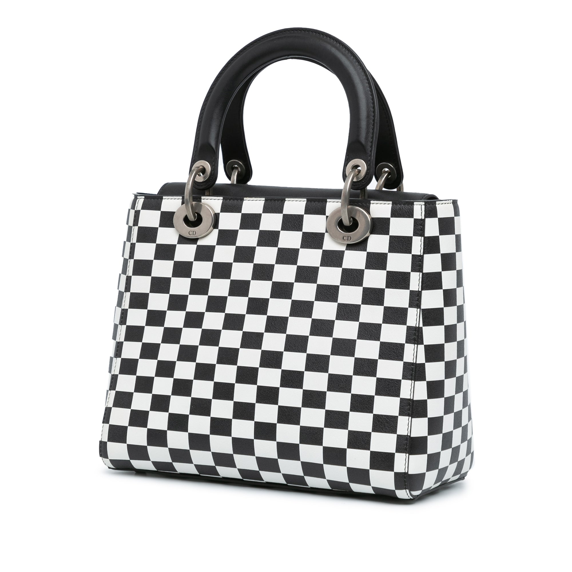 Medium Calfskin Checkered Lady Dior