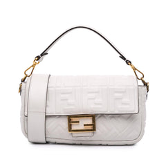 Zucca Embossed Leather Baguette Satchel