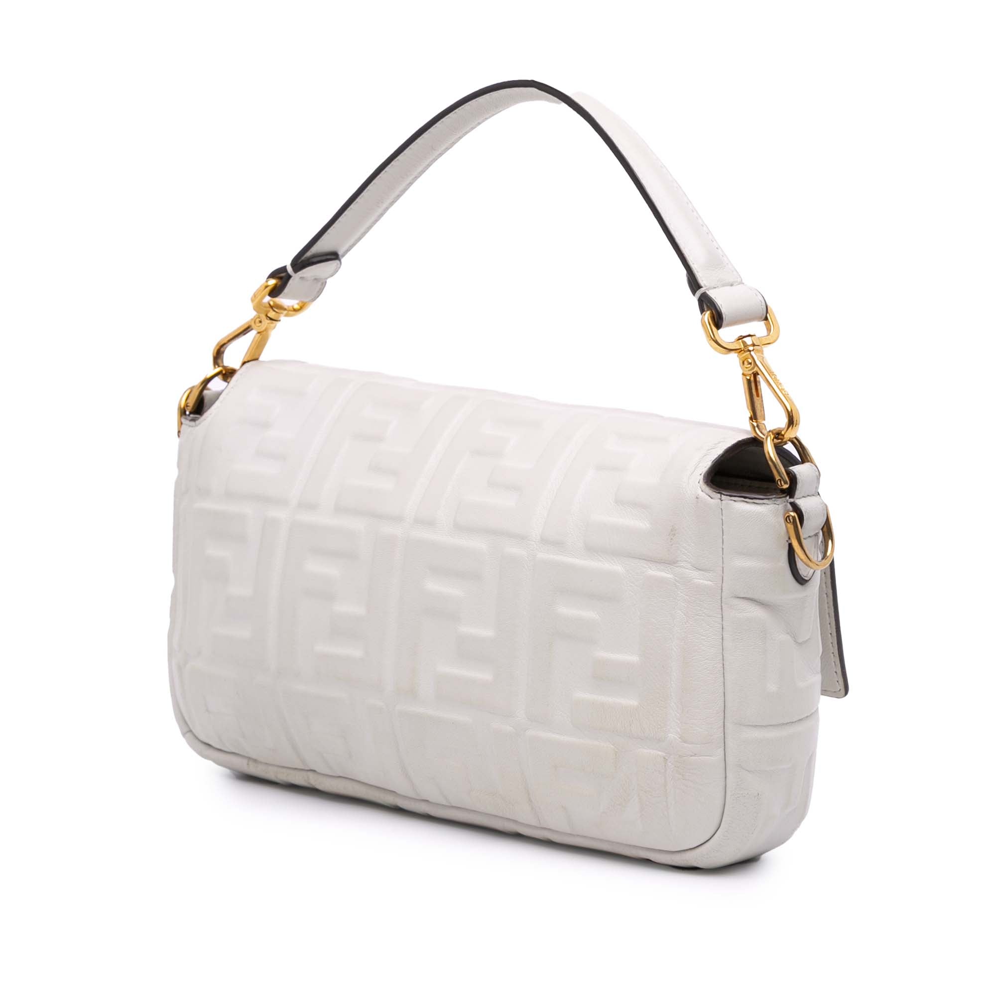 Zucca Embossed Leather Baguette Satchel