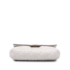 Zucca Embossed Leather Baguette Satchel