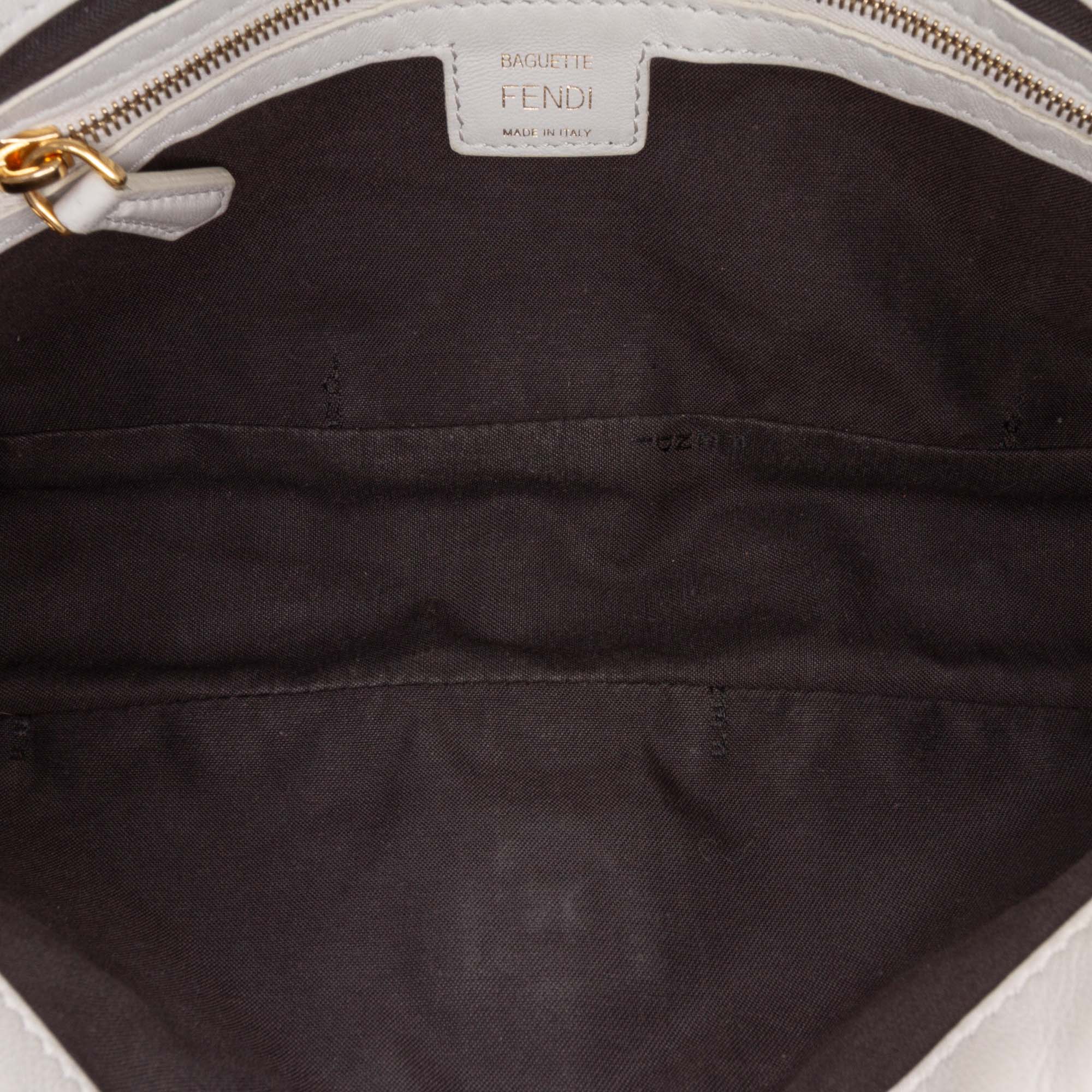 Zucca Embossed Leather Baguette Satchel