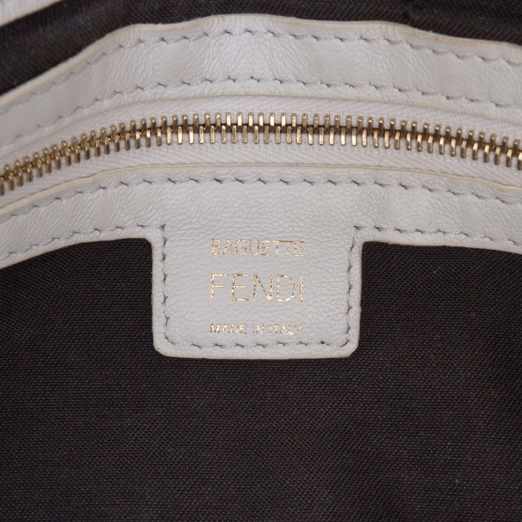 Zucca Embossed Leather Baguette Satchel