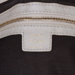 Zucca Embossed Leather Baguette Satchel