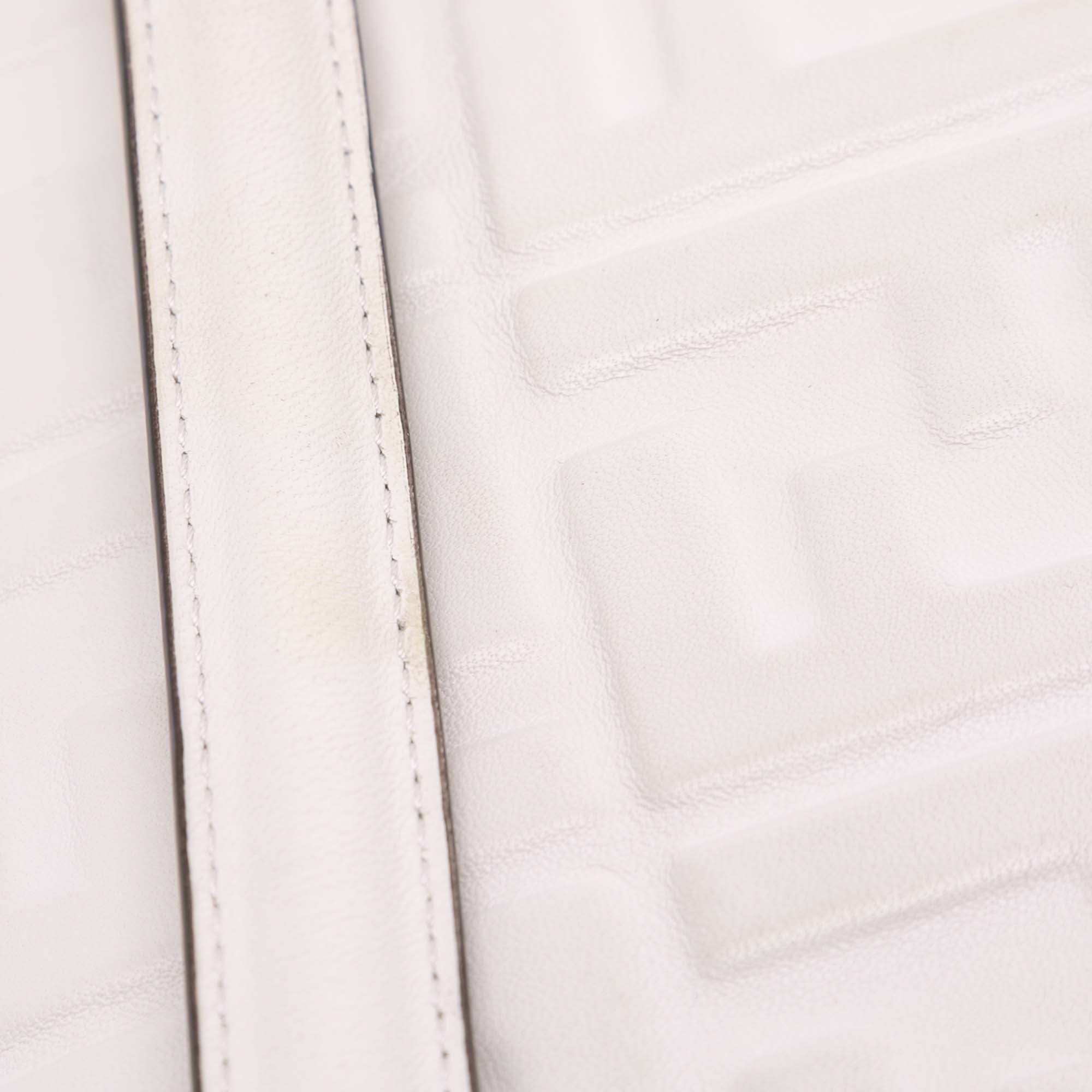 Zucca Embossed Leather Baguette Satchel