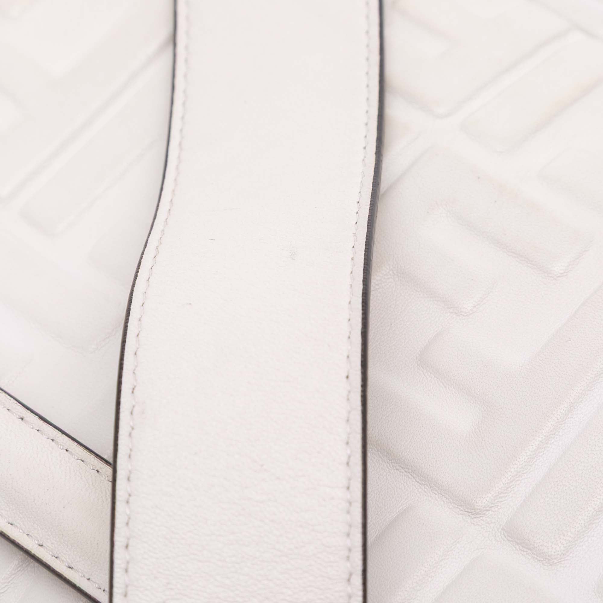 Zucca Embossed Leather Baguette Satchel