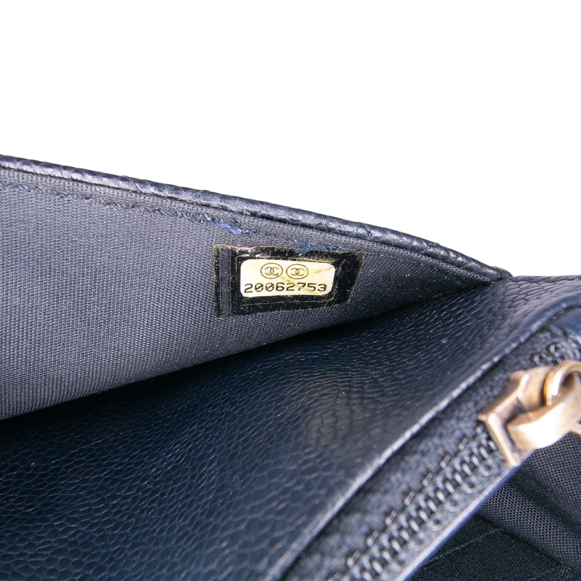 Quilted Caviar Boy Wallet on Chain