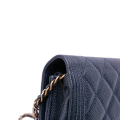 Quilted Caviar Boy Wallet on Chain