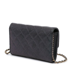 Mini Classic Caviar Flap Wallet on Chain