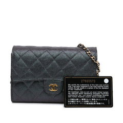 Mini Classic Caviar Flap Wallet on Chain