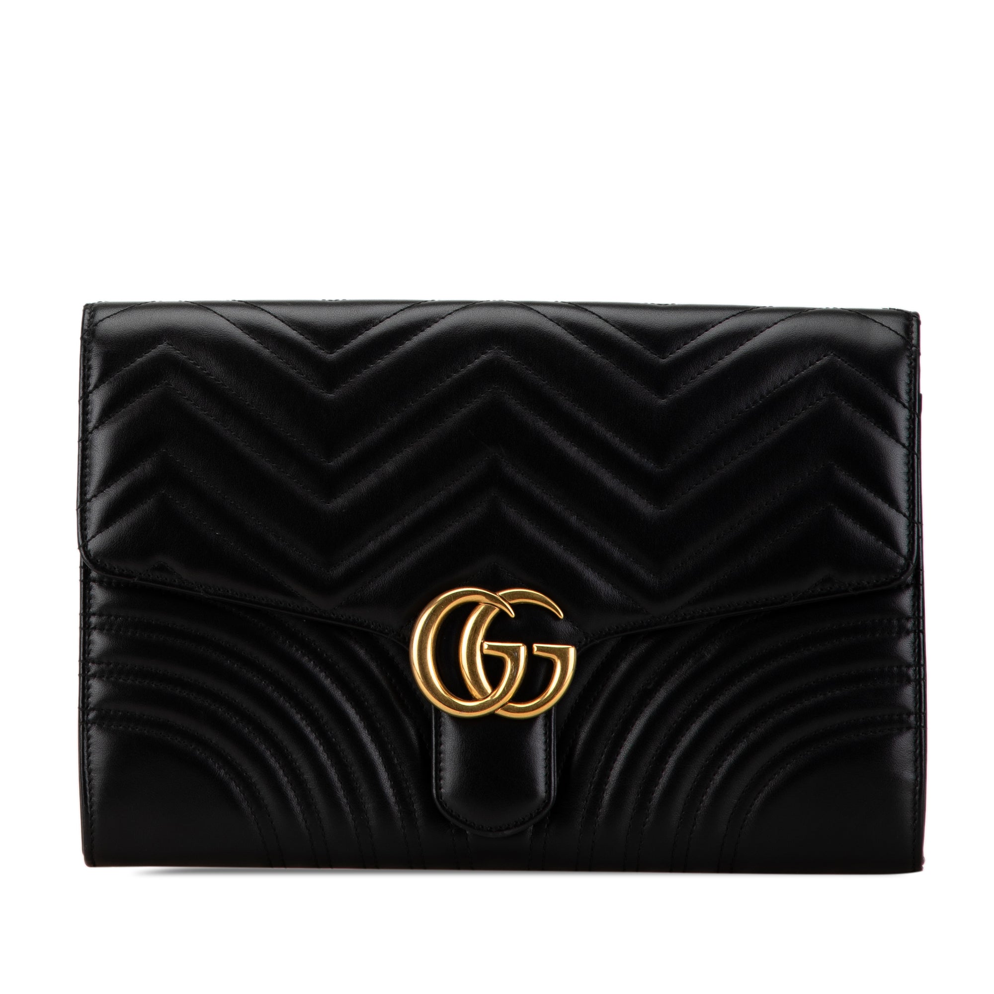 GG Marmont Matelasse Flap Leather Clutch