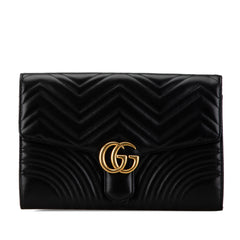 GG Marmont Matelasse Flap Leather Clutch