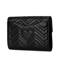 GG Marmont Matelasse Flap Leather Clutch