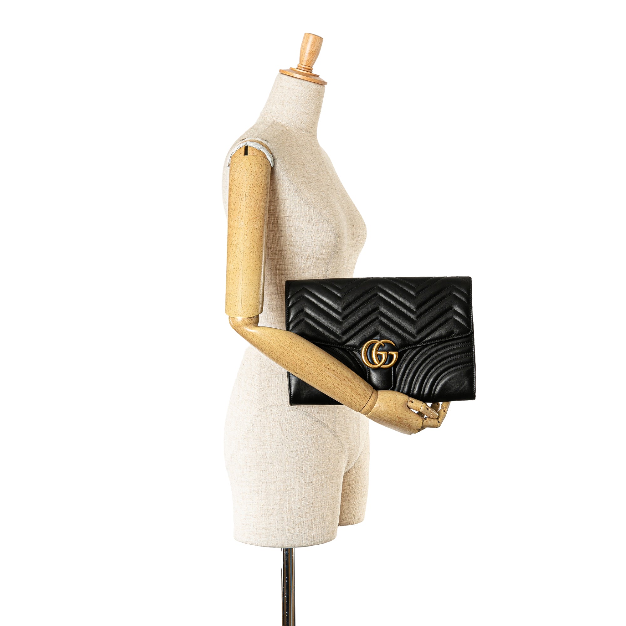 GG Marmont Matelasse Flap Leather Clutch