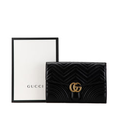 GG Marmont Matelasse Flap Leather Clutch