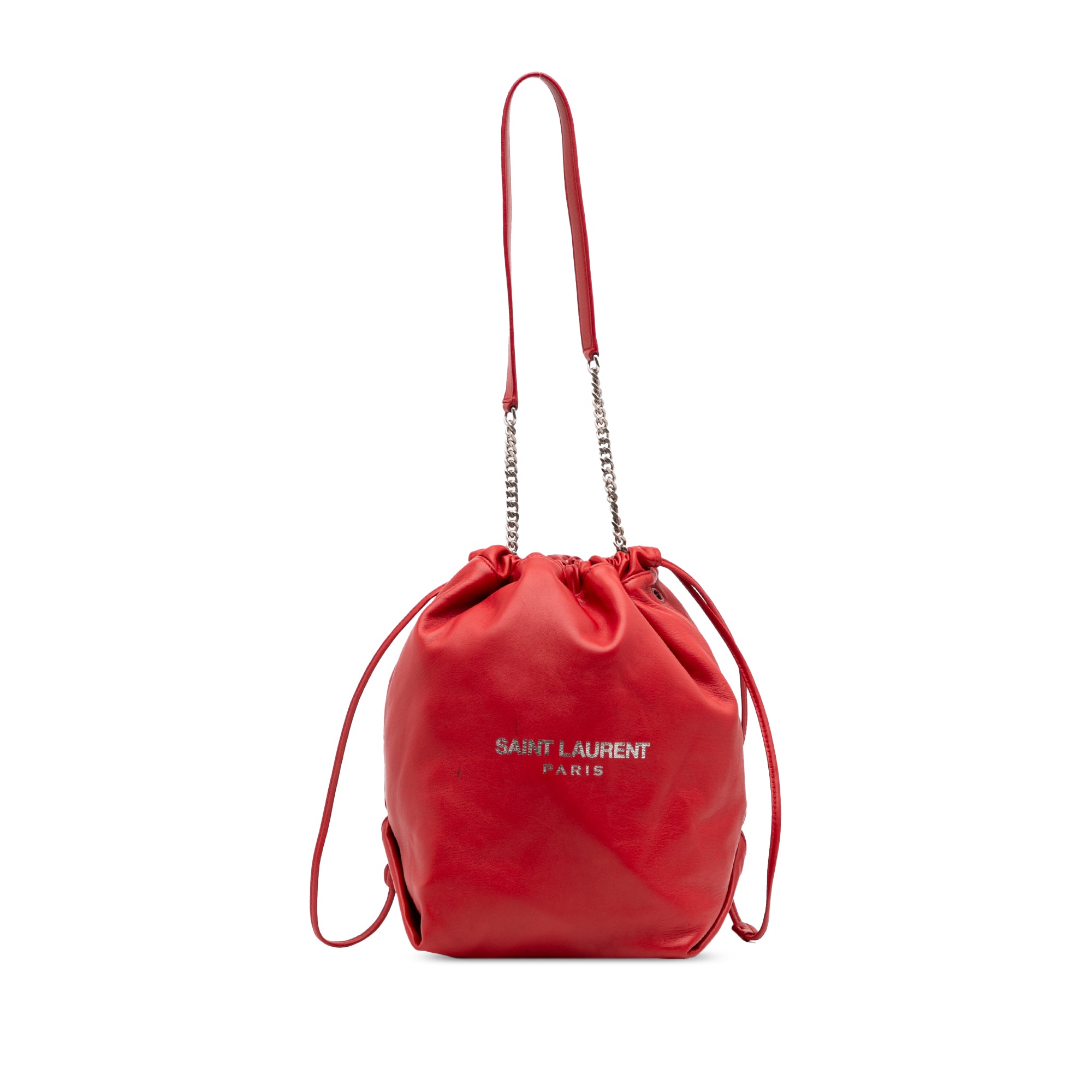 Lambskin Teddy Drawstring Bucket Bag