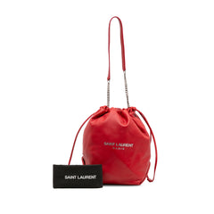 Lambskin Teddy Drawstring Bucket Bag