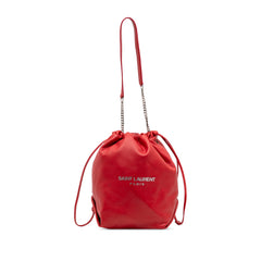 Lambskin Teddy Drawstring Bucket Bag