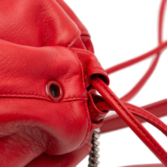 Lambskin Teddy Drawstring Bucket Bag
