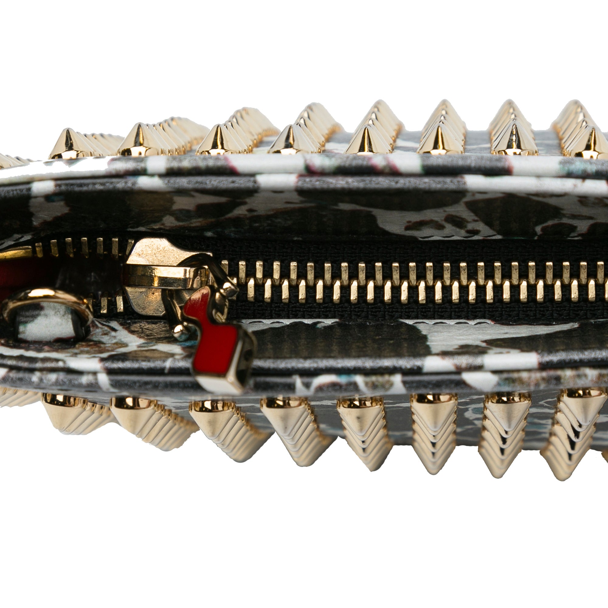 Loubiposh Spiked Leather Clutch Bag