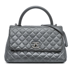 Small Quilted Aged Calfskin Coco Satchel