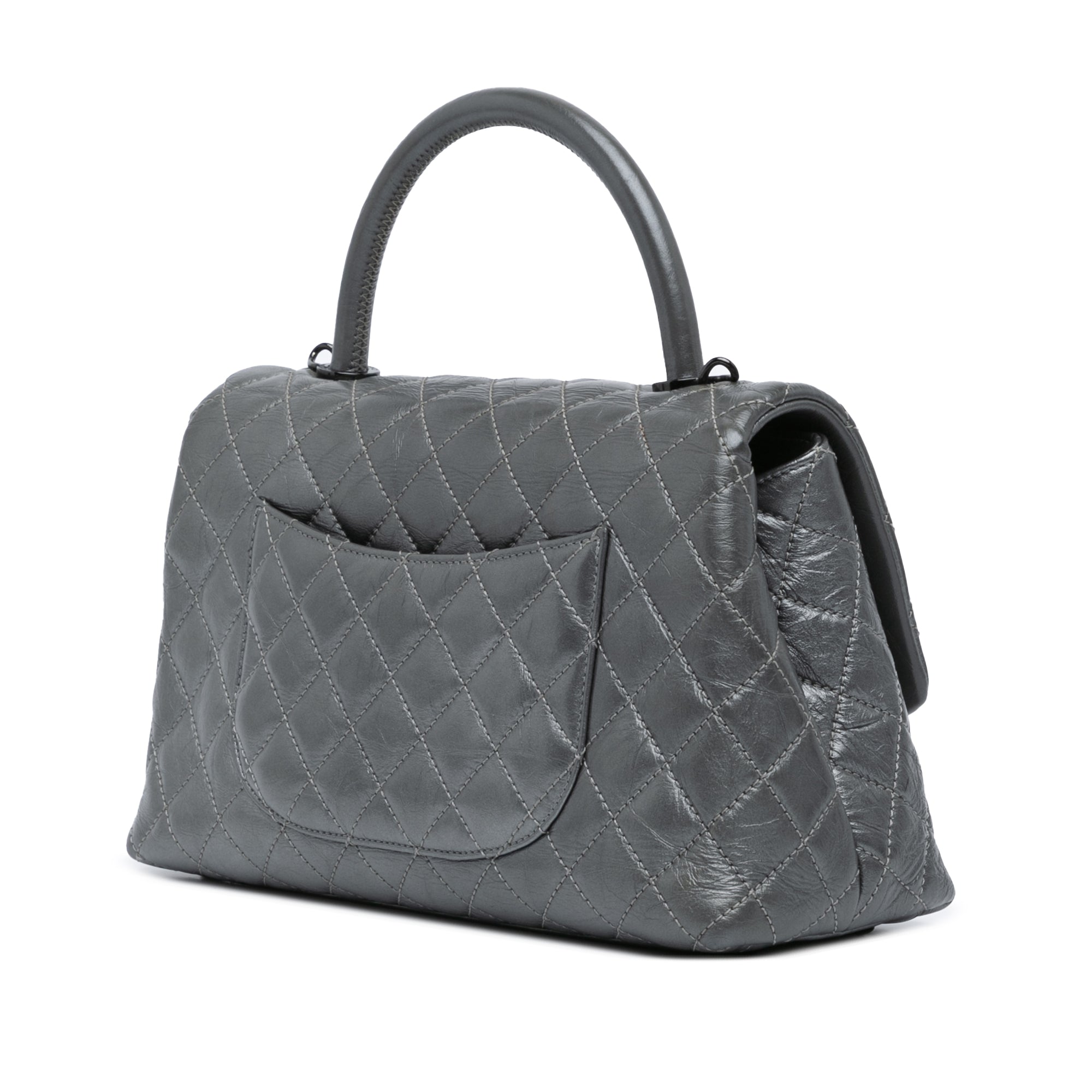 Small Quilted Aged Calfskin Coco Satchel