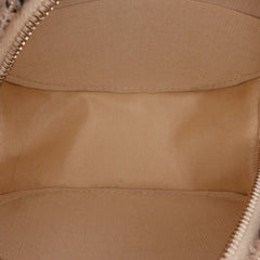CC Quilted Tweed and Shearling Round Clutch With Chain
