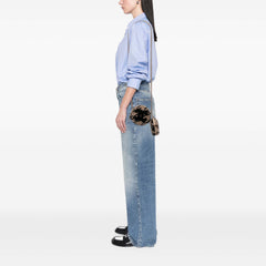 CC Quilted Tweed and Shearling Round Clutch With Chain