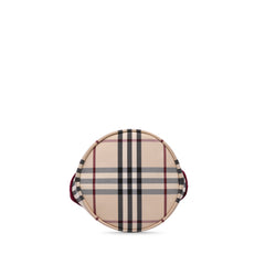 Velvet Trimmed House Check Canvas Bucket Bag