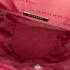 Velvet Trimmed House Check Canvas Bucket Bag
