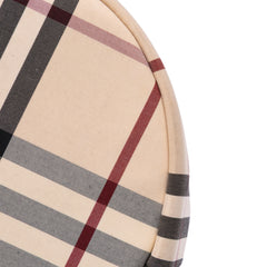 Velvet Trimmed House Check Canvas Bucket Bag