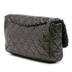 Medium Quilted Metallic Aged Calfskin Chain Me Flap