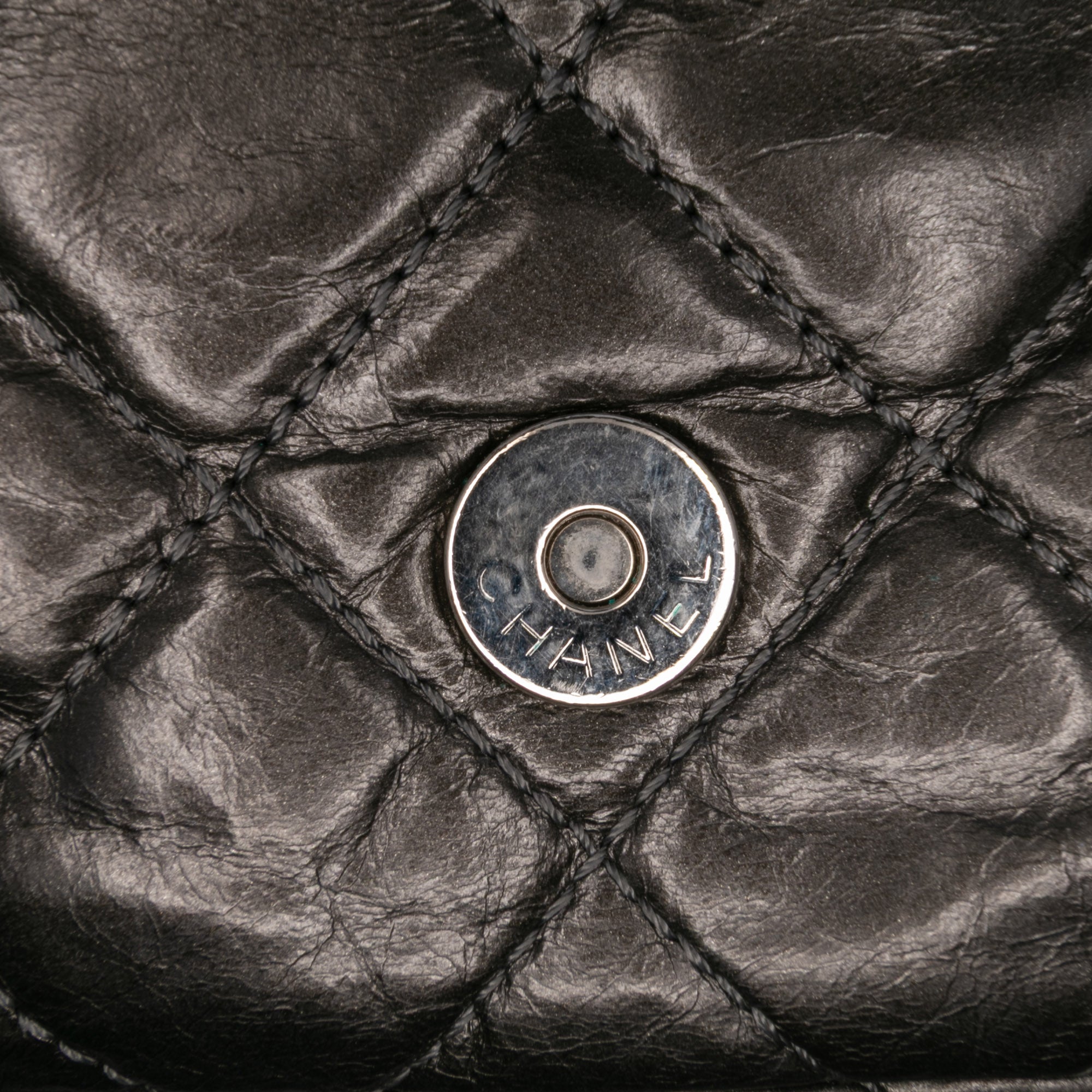 Medium Quilted Metallic Aged Calfskin Chain Me Flap