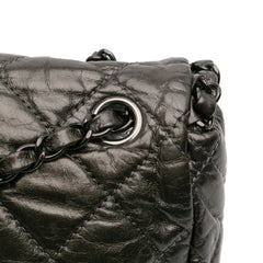 Medium Quilted Metallic Aged Calfskin Chain Me Flap