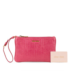 Matelasse Lambskin Leather Clutch