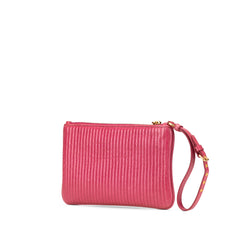 Matelasse Lambskin Leather Clutch