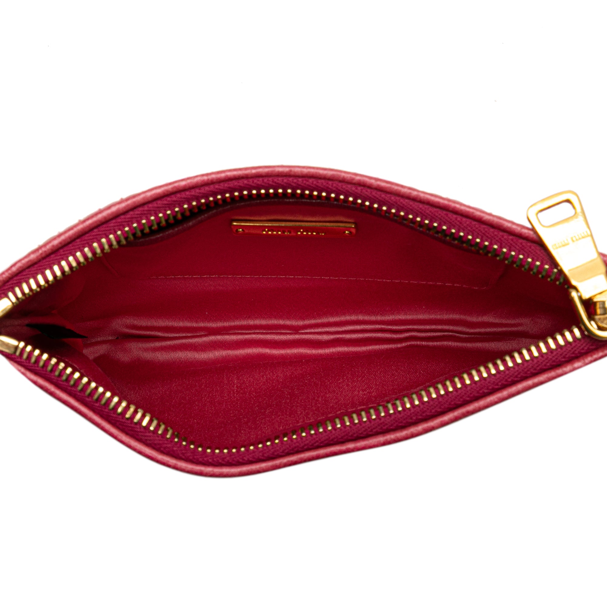 Matelasse Lambskin Leather Clutch