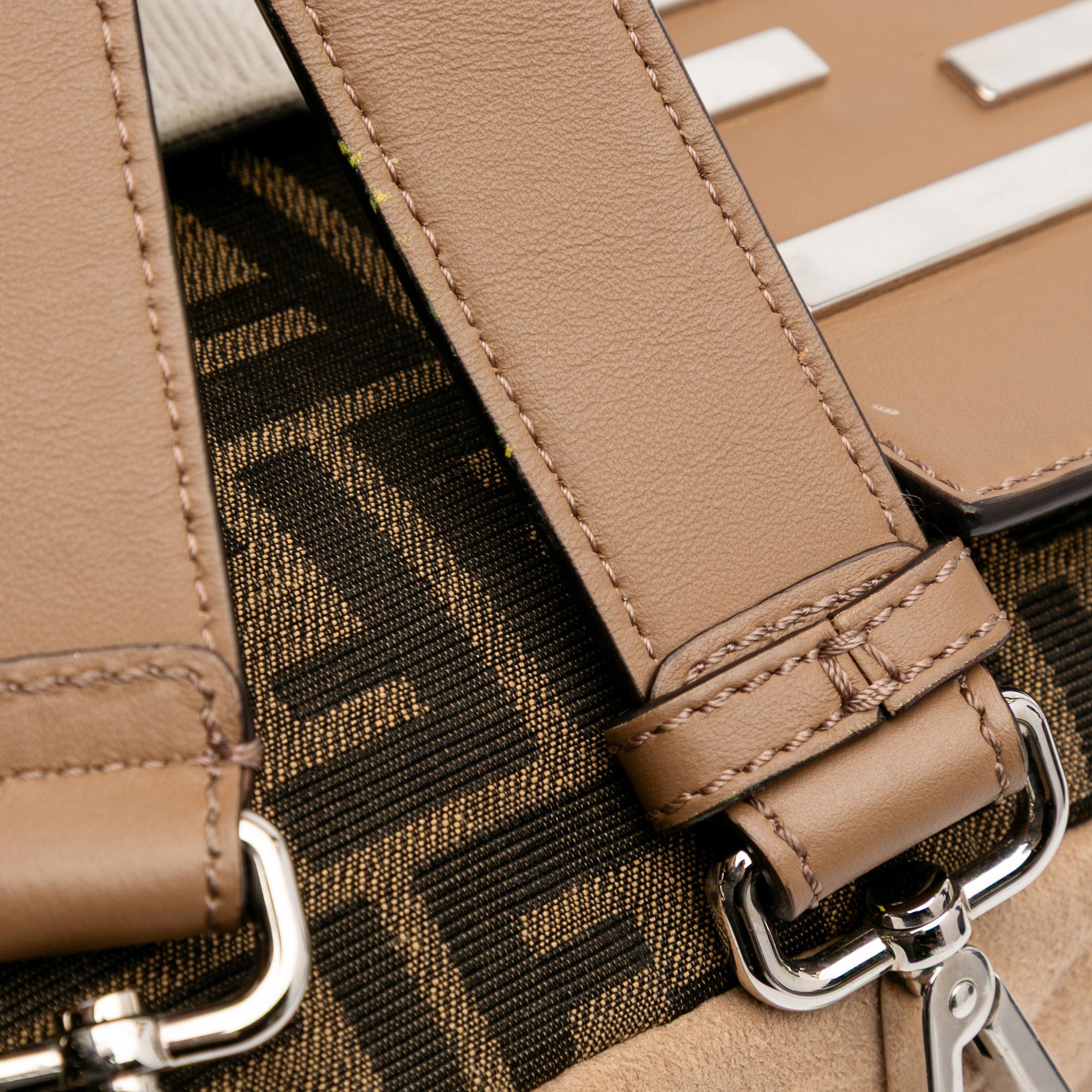 Large Zucca and Pequin Canvas Convertible Baguette Satchel