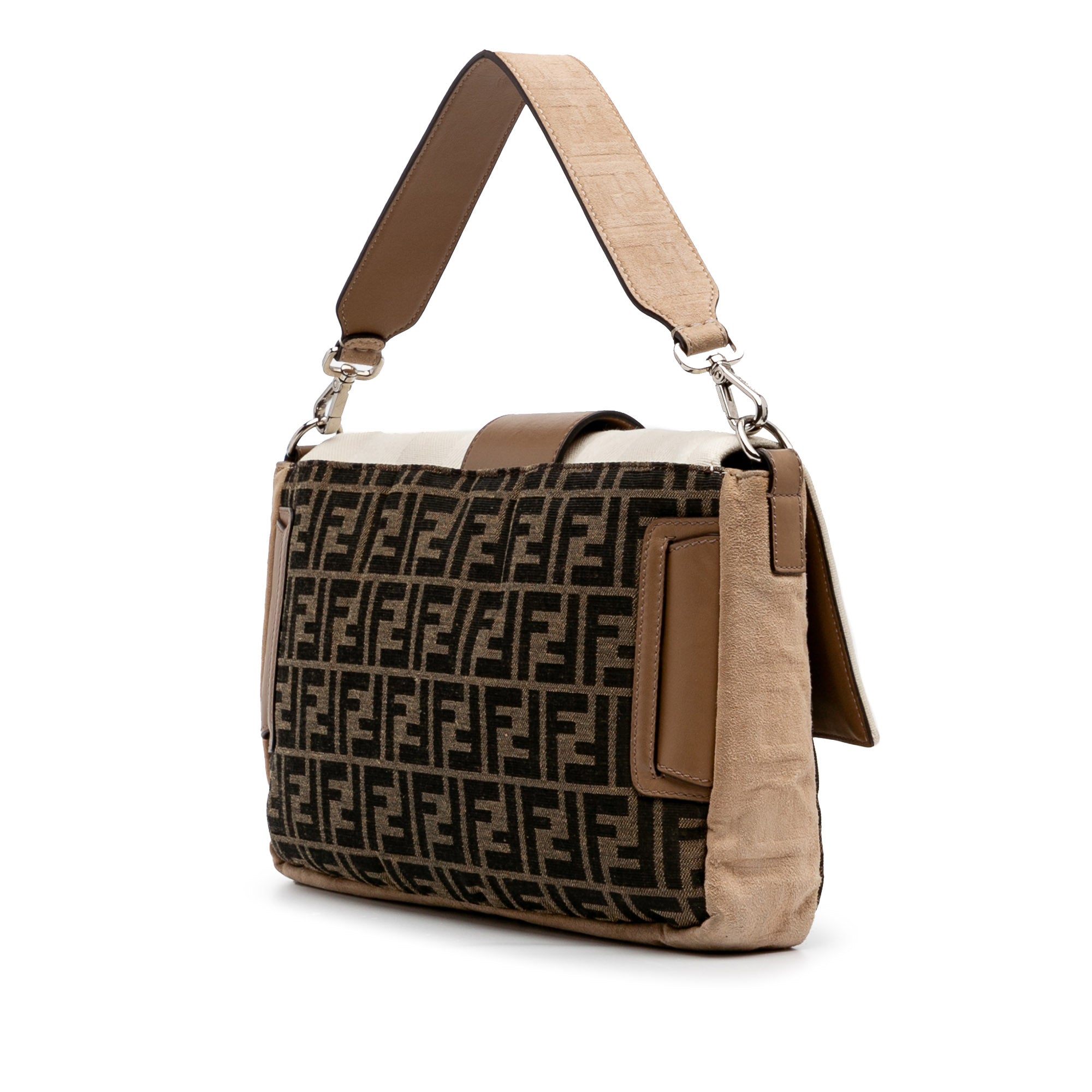 Large Zucca and Pequin Canvas Convertible Baguette Satchel