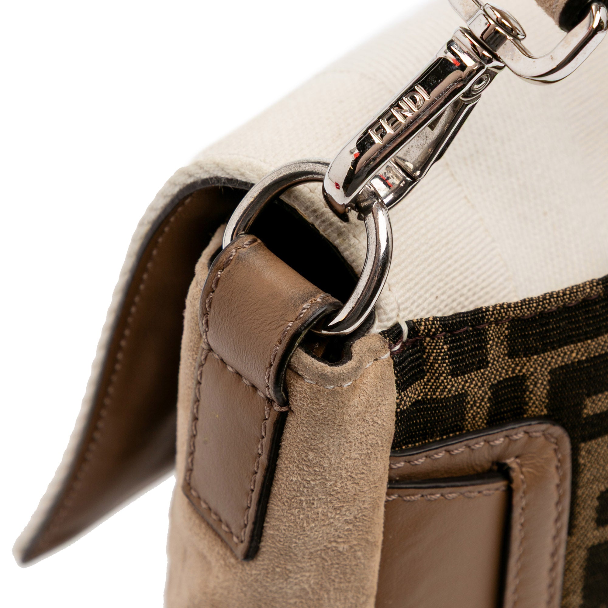 Large Zucca and Pequin Canvas Convertible Baguette Satchel