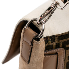 Large Zucca and Pequin Canvas Convertible Baguette Satchel