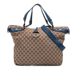 Large GG Canvas Icon Bit Satchel